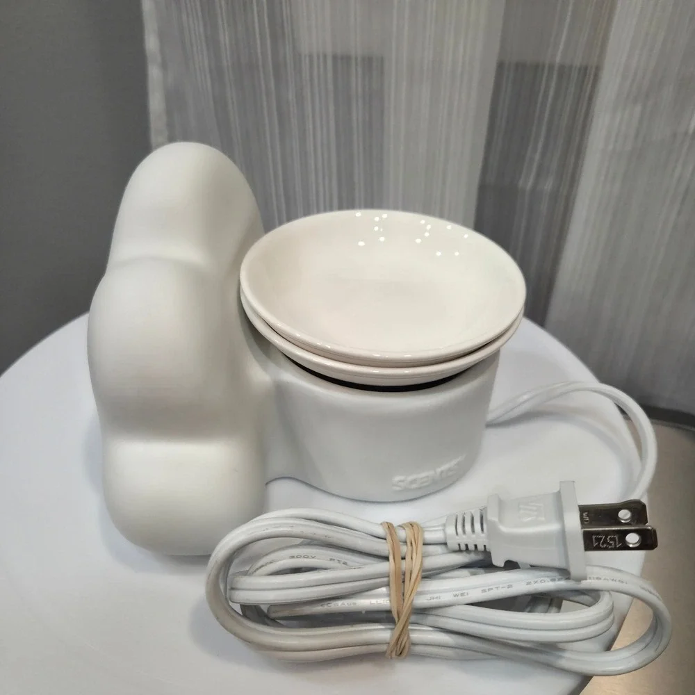 Scentsy Head in the Cloud Wax Warmer White Ceramic Eyelash Element Warmer Tested